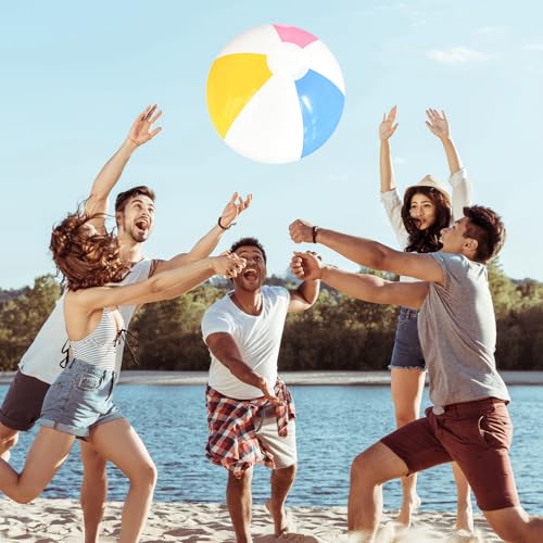 2 Stück Wasserball, Wasserball Aufblasbar, Strandball, Aufblasbar Beach Inflatable, Kinder Water Aufblasbare, Aufblasbares Fussball, Schwimmball Spielzeug Beachball, für Sommer Wasser Spiele（40cm)