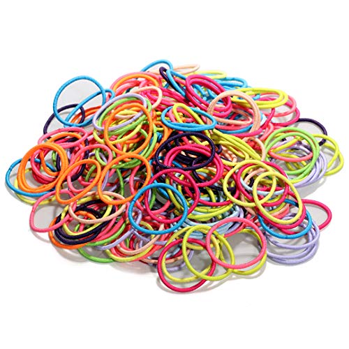 240 Pcs Kids Hair Elastic Ties No-metal Mix Colors Ponytail Holders Rainbow Hair Bnads 2mm x 2.5cm