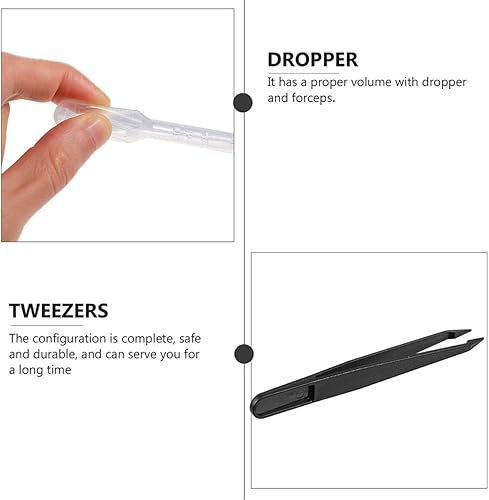 balacoo 8 Sets Jumping Spider Enclosure with Ventilation Holes Clear Plastic Spider Habitat Terrarium Micro Scorpion Breeding Box with Tweezers for Reptile Care