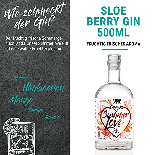 Breaks SUMMER LOVE Gin I Premium Gin mit Himbeeren, Mango, Papaya, Maracuja, Ananas & Melone I Geschmack: Frisch mit… – Bild 4