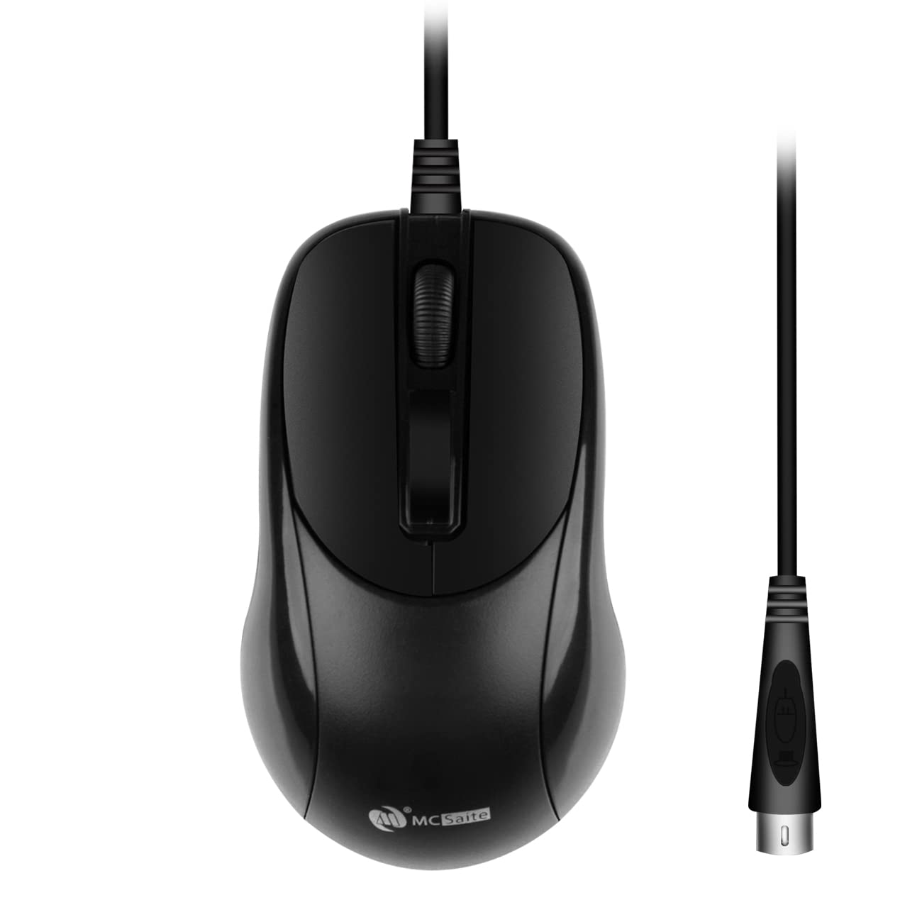 MCSaite Wired PS2 Optical Mouse - 3 Button with 1000 DPI Resolution for PC, Desktop, Laptop, Computer, Black
