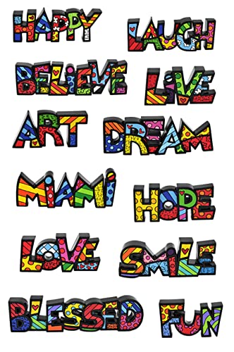 Britto 800002097-22 Resin Word Figurine 9.5", Colorful Pop Art Letters, Artistic Tabletop Decor & Home Accent, Collectible Design By Iconic Artist Romero Happy thumb #6