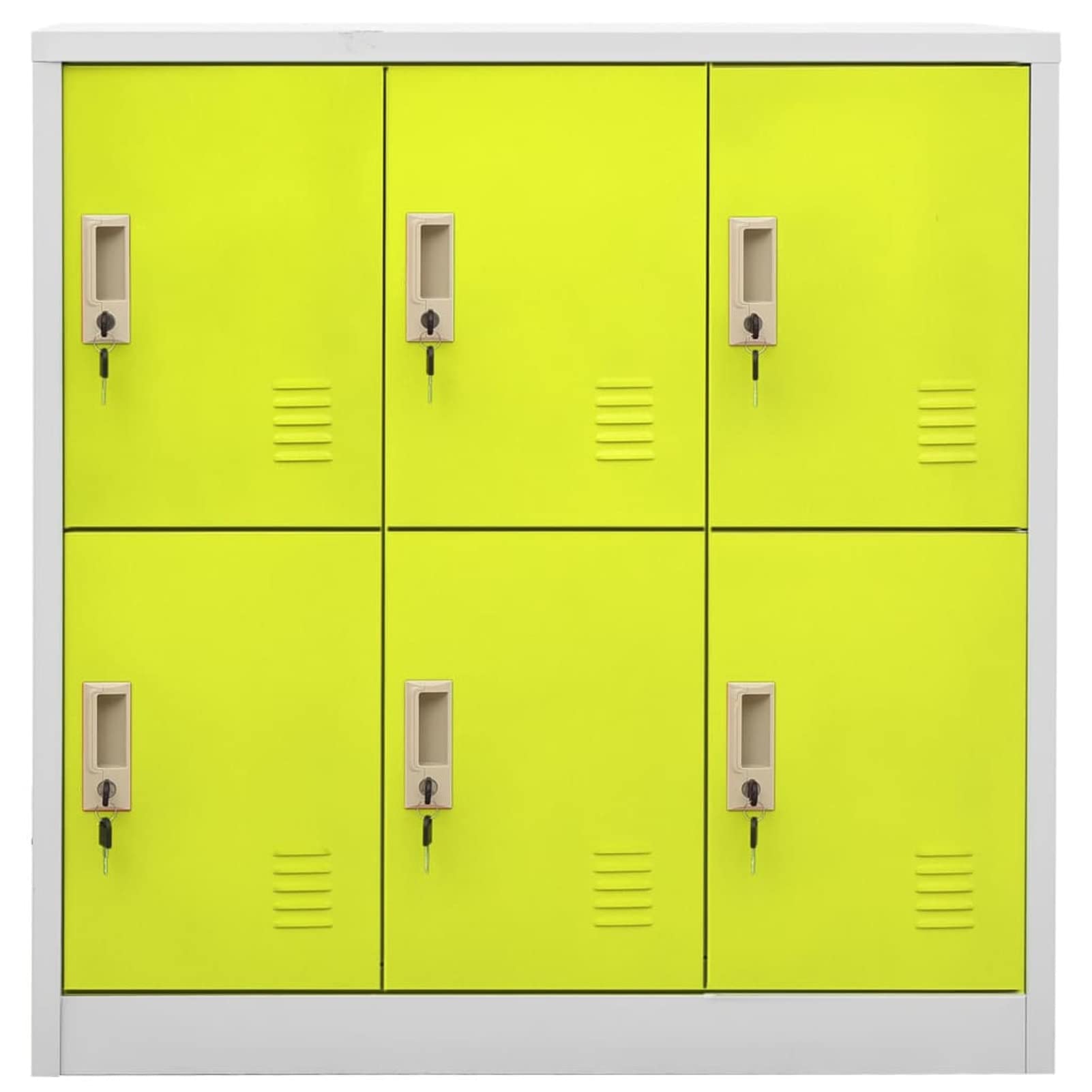 Gecheer Büroschrank mit Schlüssel aus Stahl mit 6 Türen 90 x 45 x 92,5 cm, Schrank für Büro aus Metall, Kleiderschrank aus Stahl, Metall, Büro, Metall