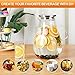 Glass Pitcher with Lid,1 Gallon Glass Water Pitcher Hot/Cold Water Jug, Juice and Iced Tea Beverage Carafe with Lid (Extra-Wide Mouth)