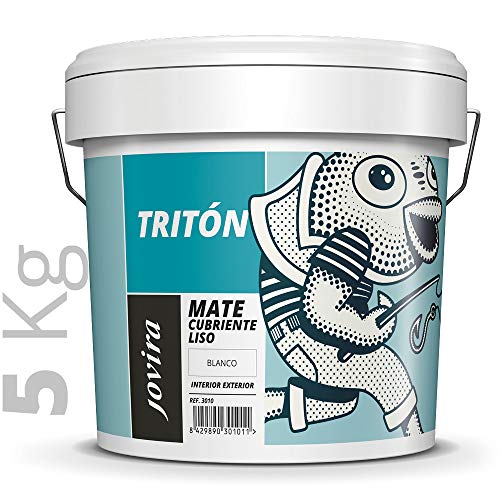 PINTURA MATE CUBRIENTE LISO BLANCO INTERIOR-EXTERIOR. Paredes, Techos, fachadas. (5 KG)