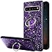 Produktbild Kompatibel mit Samsung Galaxy S10 5G Hülle Glänzend Bling Glitzer Silikon Schutzhülle mit Diamant 360 Grad Ring Ständer Ultra dünn Weiches TPU Stoßfest Handyhülle Case für Galaxy S10 5G,Lila