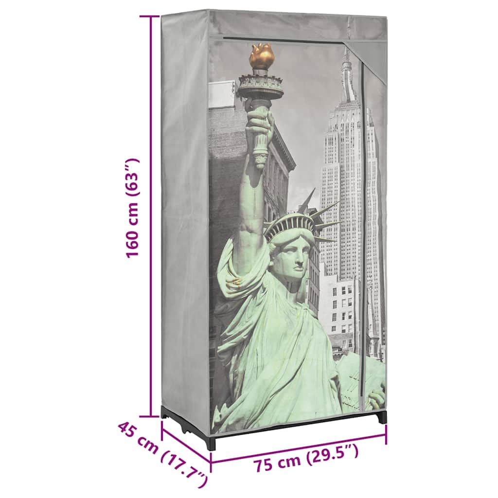 vidaXL Armario de Tela New York 75x45x160 cm