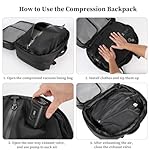 Vacuum Compression Backpack, 60L Expandable Vacpack, Waterproof Carry-On Anti Theft Airback, Black - Image 3