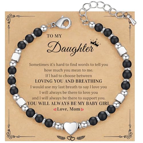 Christmas Gifts for Women, Stocking Stuffers for Teens Beaded Bracelets for Women Gifts for Mom Christmas Gift Mothers Day Gift for Grandma Daughter Bonus Mom Nature Stone Bead Bracelet Graduation Jewelry for Her 2026