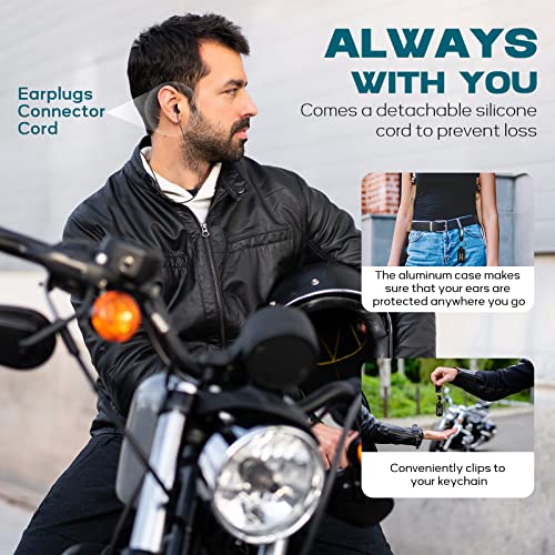 Image of Motorcycle Ear Plugs for Wind Noise Reduction, 2 Pairs Reusable Motorcycle Accessories - Moto Earplugs, Soft Comfortable Hearing Protection for Motorbike, Touring, Racing, Riding - 25dB, Biker Gifts