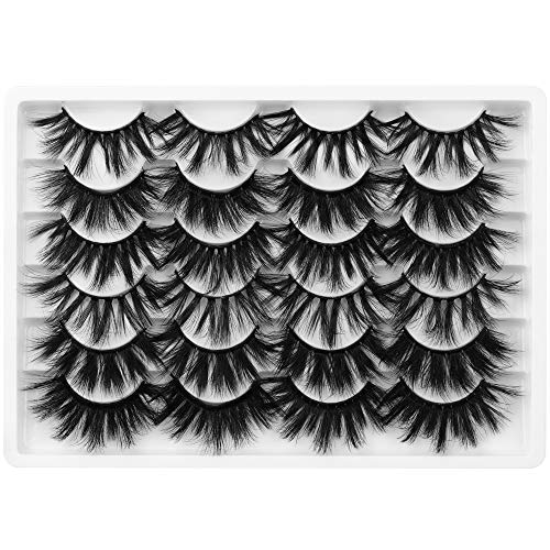 6D Faux Mink Lashes Pack Long Dramatic False Eyelashes 24mm Fluffy Thick Volume Soft Reusable Handmade Fake Eyelashes, 12 Pairs Pack by Pawotence
