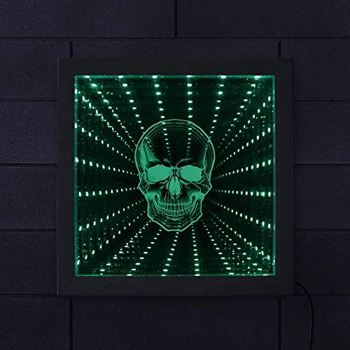The Geeky Days HY-011 Skull Head Led Infinity Mirror Color Changing Led Light Picture Frame Stunning Optical Illusion Gorgeous Mirrored Horror Light thumb #2