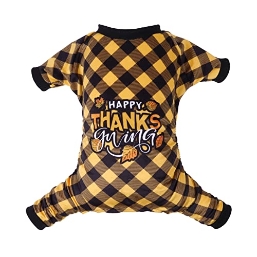 Image of CuteBone Thanksgiving Dog Pajamas Costumes Pet Clothes Cat Apparel Shirt Winter Holiday Cute Pjs Outfits for Doggie Onesies P261S