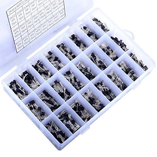 Longruner 24-Values 2N2222-S9018 / BC327-BC558 NPN PNP Transistor di potenza assortimento assortito Kit Confezione da 840 LP11