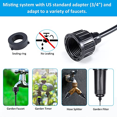 Garden Watering Hose - 20FT Water Misting Hose, Watering Mister, Outdoor Misting System for Garden, Landscaping, Greenhouse, Humidification, Yards