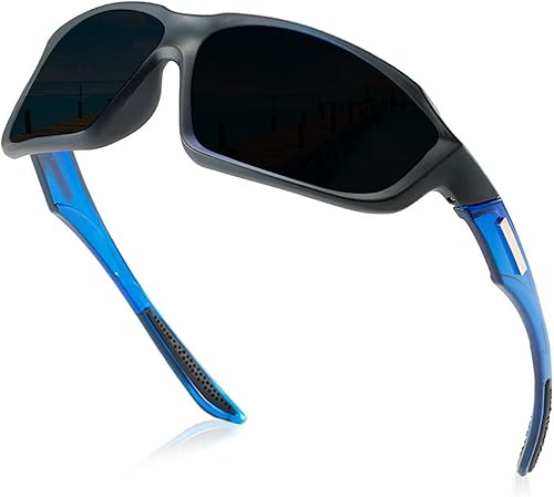 mincl Lentes de sol polarizados de lectura de lente completa para hombres, conducción, correr, deportes, lector cuadrado, protección UV, estilo
