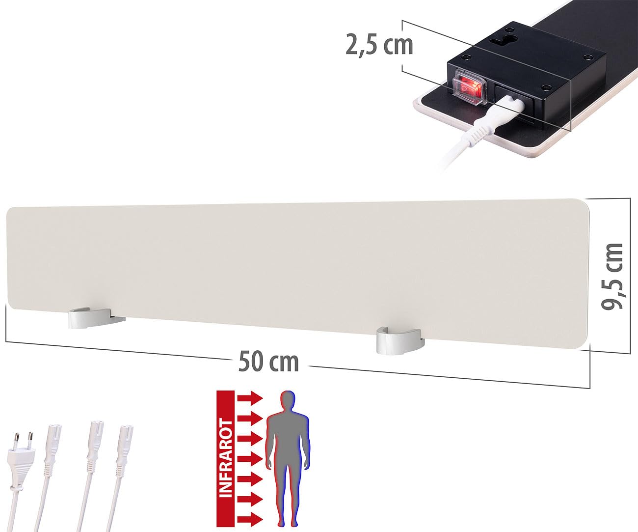 Sichler Haushaltsgeräte Schimmel-Heizpaneel: 3er-Set Infrarot-Schimmelentferner für Wand & Bad, Keramik, chemiefrei (Anti-Schimmel Elektroheizungen, Anti Infrarotpaneele Wand, WC)