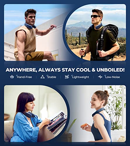 Image of 1S Cool Down 30F Neck Fan with Double Semiconductor Coolers, 360 Surrounded Personal Fans Air Conditioner that Blow Cold Air, 8H lasting Portable Fan with 3 Speed, Gifts for Men Women Outdoor Travel
