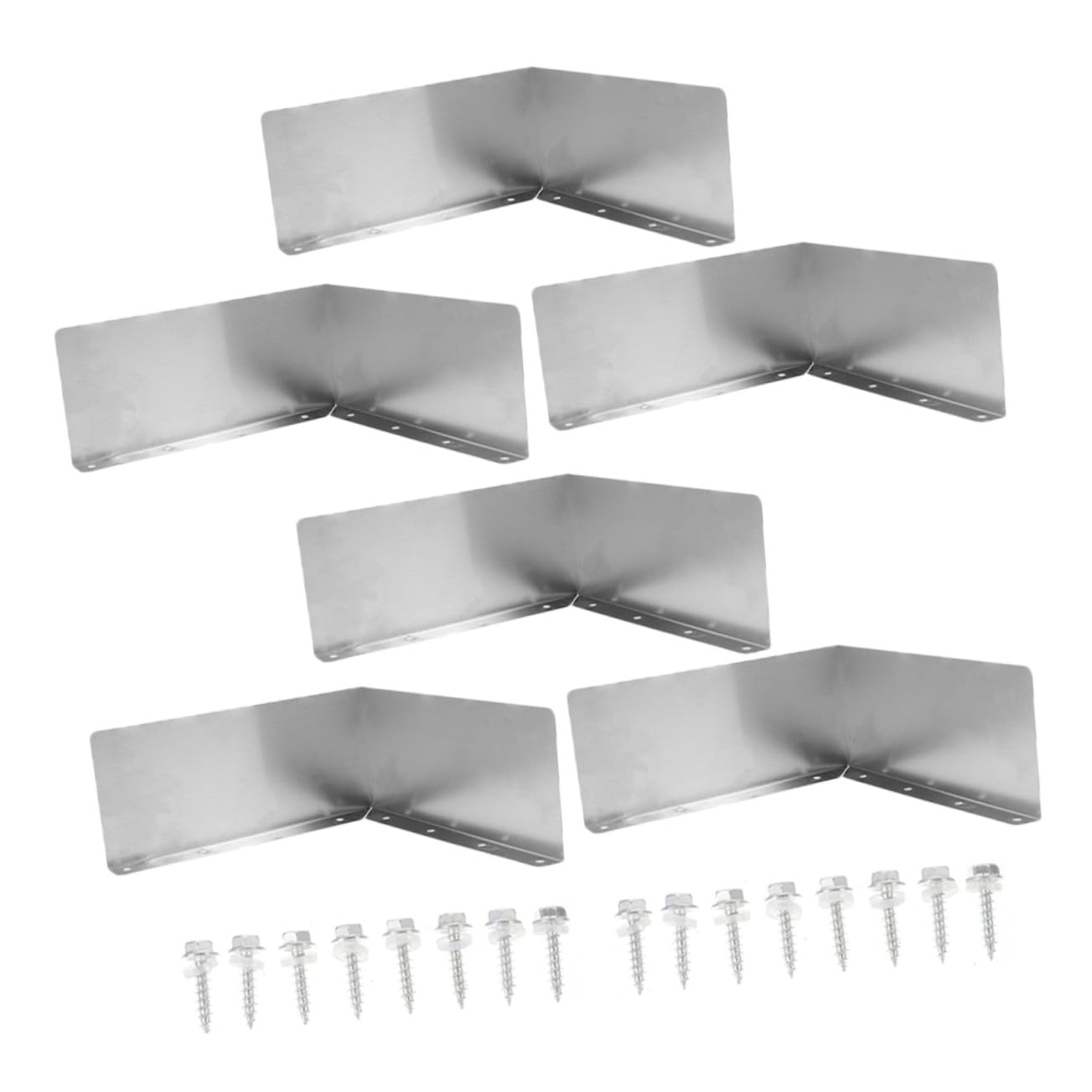 Dachrinnen Spritzschutz aus Aluminium, Silber, 6 Stück