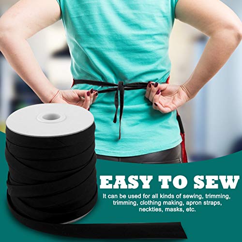 Wxj13 Double Fold Bias Tape 1/2 Inch Wide Bias Binding Tape For Apparel Sewing, Quilting, Seaming, Binding, Hemming, Decorating, Diy Craft (Black, 50 Yards) #TOP5