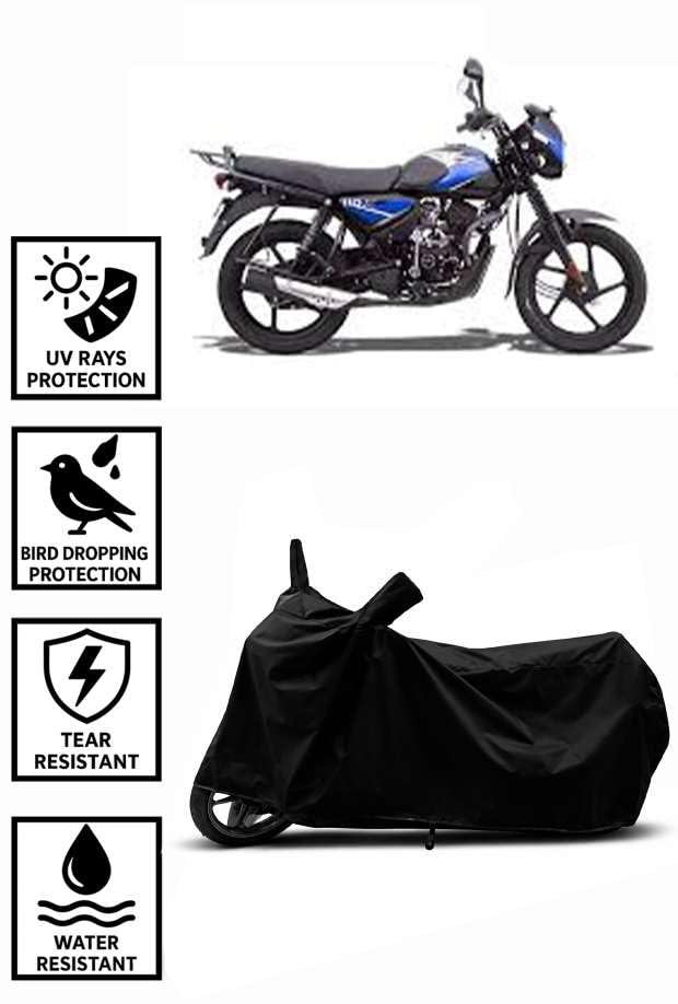 Image of Heavy Duty Waterproof Scooty & Bike Cover for Bajaj Ct 110x - UV Resistant, Dustproof & Rain Protection, All-Weather Outdoor Cover for Bikes & Scooty with Buckle Straps