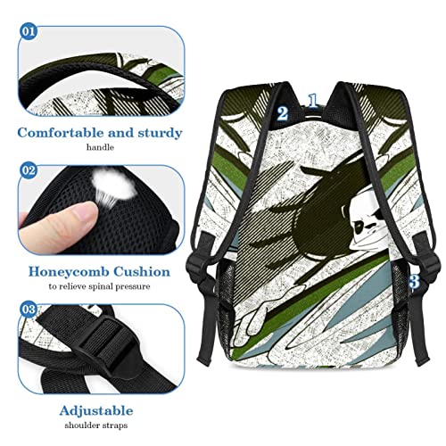 Sac à dos imprimé Panda Universe avec double compartiment et trousse assortie