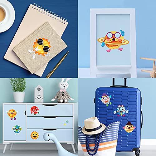 Watinc 45Pcs Make Your Own Planet Stickers Games, 9 Planets Solar System Birthday Party Favor Stickers For Kids, Diy Outer Space Make A Face Sticker For Children, Craft Kit Toy For Kids Party Supplies #TOP4