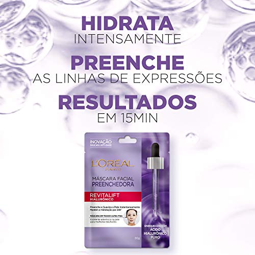 Máscara Facial em Tecido Anti-idade L'Oréal Paris Revitalift Hialurônico, 32g