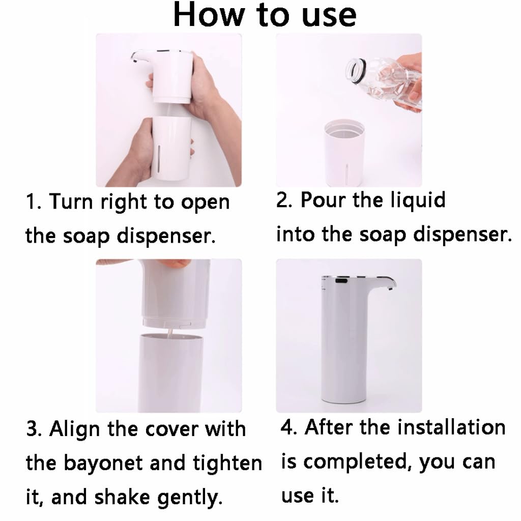 Automatische zeepdispenser Kunststof douchedispensers Verstelbare doseerniveaus Zeepdispenser 450 ml (15,8 oz)