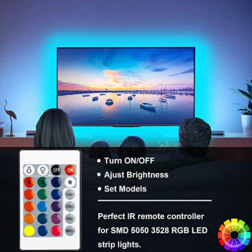 Image of SUPERNIGHT RGB LED Strip Light Remote Controller, 24 Key IR Remote Dimmer for 12V 5050 3528 RGB LED Rope Lights (1 Port
