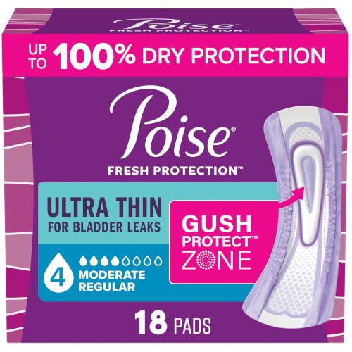 Image of Poise Ultra Thin Incontinence Pads for Women, 4 Drop, 18 ct