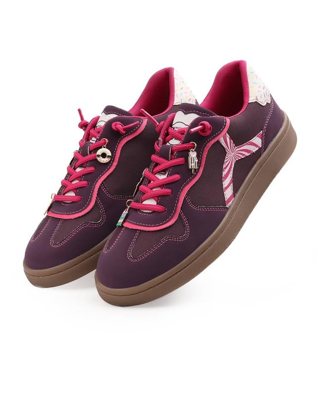 Image of Bacca Bucci Sugar Rush Women's Casual Sneakers | Lace-Up Low-Top | Mesh & Synthetic Upper | Playful Lace Charms | Grippy Rubber Cupsole | Walking