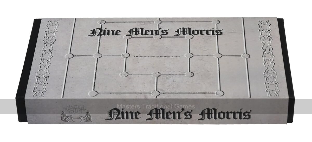 Medieval Nine Mens Morris (Cloth Board Game in Box) | Board Game with Wooden Pieces and cloth board - Medieval Games - Historical 2 player Game