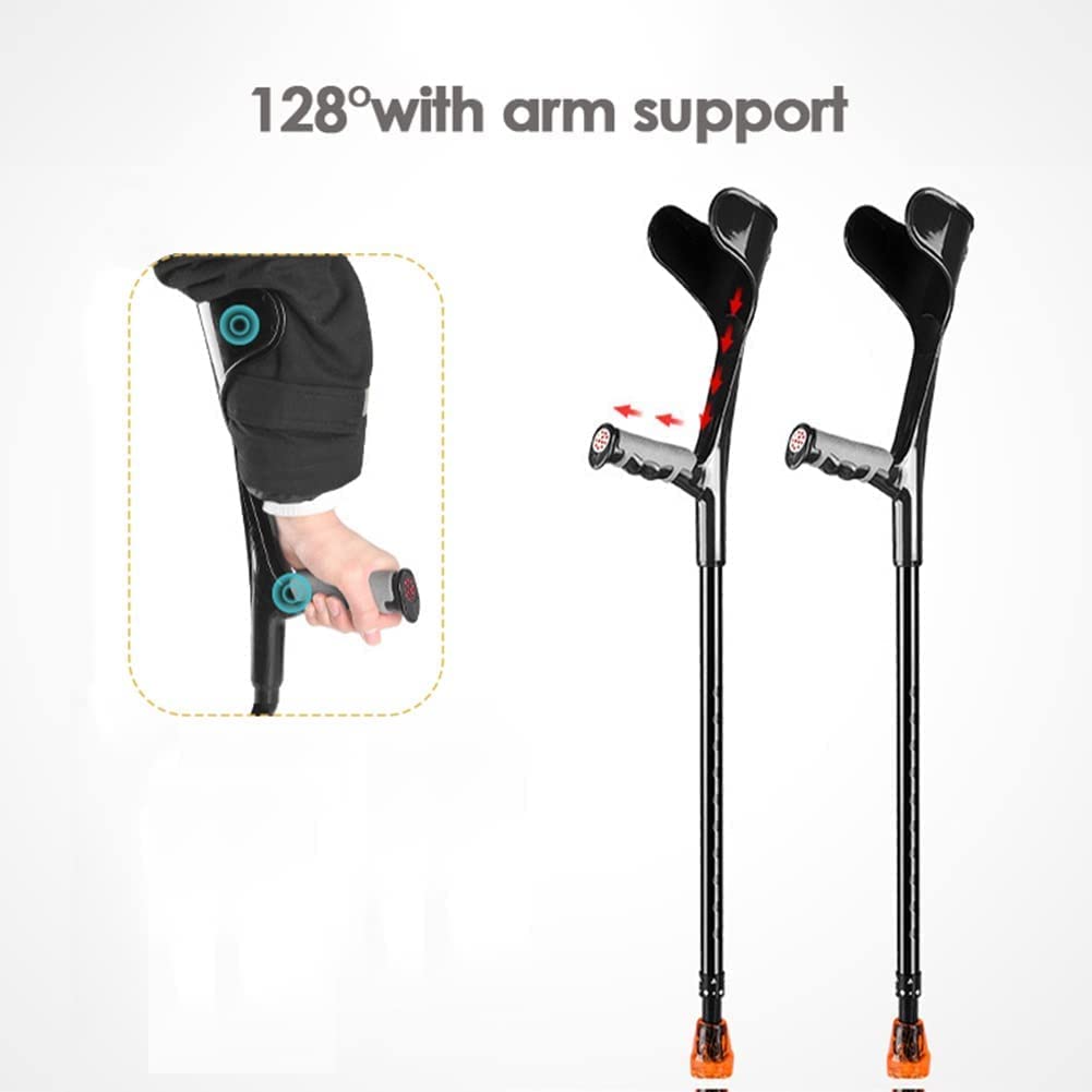 LIOONS Muletas de antebrazo, Bastones Ajustables en Altura, muletas para Axilas para Adultos, Bastones Aptos para muletas médicas de 55-75 Pulgadas de Alto