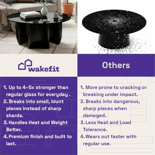 Image of Wakefit Center Table | 1 Yr Warranty | Coffee Table for Living Room Wooden, Tea Table for Living Room Wooden, Sofa Table, Free Installation from Brand, Modern Multi-Functional & Wobble-Free(Kopi)