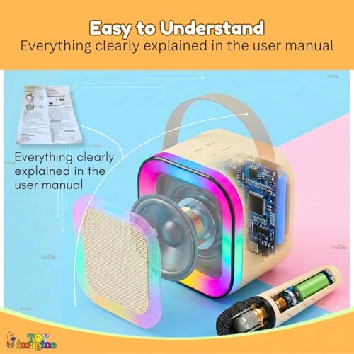Image of Toy Imagine Rechargeable Karaoke Mic with Speaker | Wireless Mini Portable Bluetooth Mic with RGB LED Lights | Singing Musical Toy & Birthday Gift for Kids, Boys, Girls & Adults