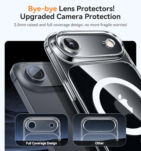 Image of CANSHN Magnetic Compatible with iPhone Air Case(6.5 Inch), Upgraded [Full Camera Protection] [Compatible with Magsafe] Non-Yellowing Shockproof Bumper Phone Cover for iPhone 17 Air Case,Clear