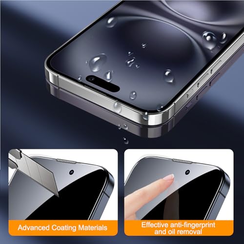SIBEITU 3 Pack Screen Protector for iPhone 16 with 3 Pack Camera Lens Tempered Glass Protector, 6.1 Inch HD Clear Tempered Glass Film 9H Hardness Full Coverage, Scratch Resistent, No Air Bubbles