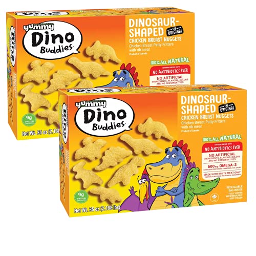 Gourmet Kitchn Yummy Dino Buddies Frozen Chicken Breast Nuggets, With Rib Meat, Omega 3 | No...