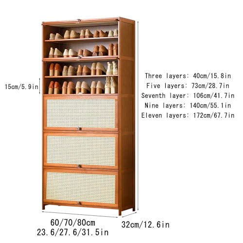 Generico Mobiletto Porta Scarpe, armadietto per corridoio, scaffale per Scarpe, Copri cassetti, Panca Pieghevole per Ingresso, mobiletto Porta Scarpe in bambù per corridoio - Scarpiera Elegante con a