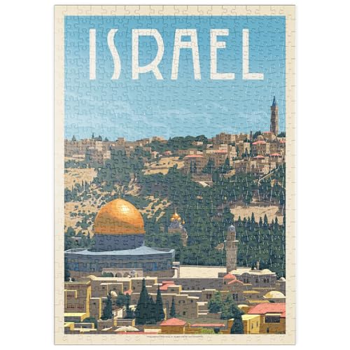 MyPuzzle Israël : Jérusalem, La Vieille Ville, Affiche Vintage - Premium 500 Pièces Puzzle - Collection spéciale MyPuzzle de Anderson Design Group