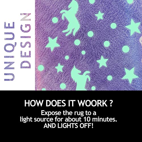 Tapete con diseño unicornio luminoso 5'x6' miniatura 4