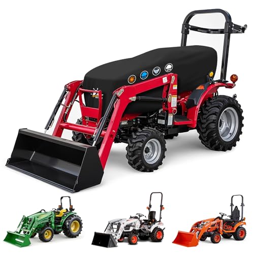 Zettum Tractor Cover - 600D Compact Tractor Cover Waterproof Tractor Operator Area Covers Protects Seat & Controls from Rain and Sun Compatible with John Deere Kubota Mahindra and More