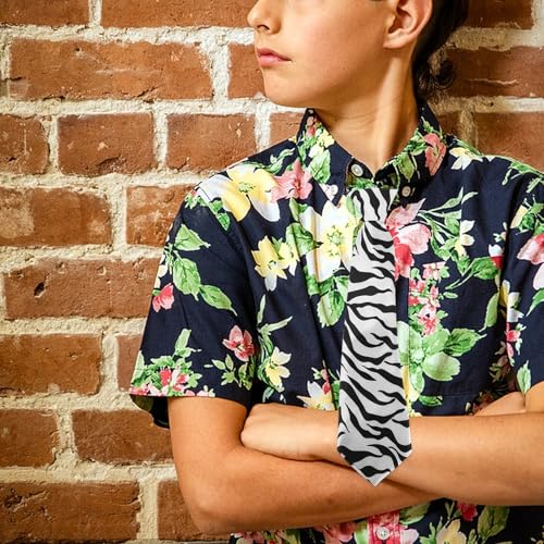 4pcs Kids Zebra Print Neckties Korean Style Elastic Strap Bow Ties for Boys School Uniforms Daily Wear and Events3