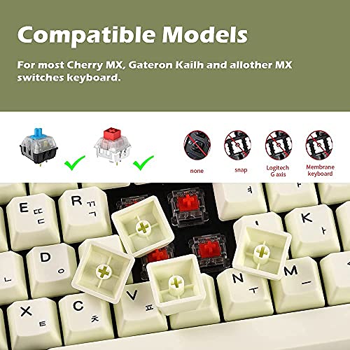 Idobao Matcha Keycaps Green Pbt Keycaps Dye Sublimation Oem Profile Full Layout 128 Keys For Cherry Gateron Kailh Switches Suits Gh61/Rk61/Akko Mechanical Keyboard English Korean Russian(English) #TOP7