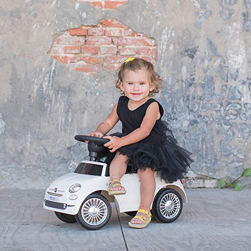 Bandits & Angels Rutschauto FIAT 500 Weiß ab 1 Jahr für Jungen und Mädchen – Weißes Rutschauto für Kinder – mit Hupe – für drinnen und draußen – Bild 4