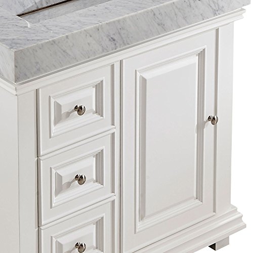 Silkroad Exclusive V0286Wr36R Single Sink Vanity, White #TOP1