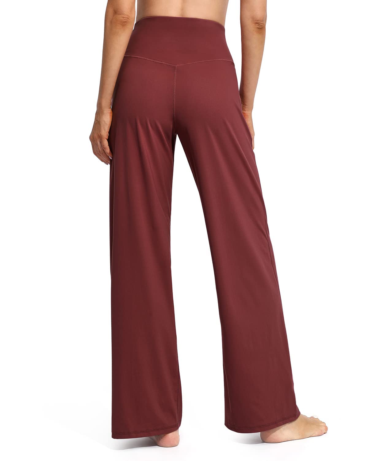 Promover Pantalon de Sport Femme Taille Haute avec Poches Jambe Large Gainant Ventre Pantalon Yoga Décontracté Multi-Usage Professionnel | Évacuation de l'humidité, sensation douce comme du beurre, extensible dans les 4 sens, tissu respirant, taille haute