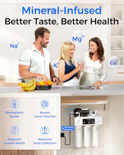 Waterdrop WD-T3-M Remineralization Reverse Osmosis Water Filter, NSF/ANSI 372 Certified, 9-Stage Undersink RO System, 450G Tankless RO Water Filtration System, 2:1 Pure to Drain, Plug-in Required