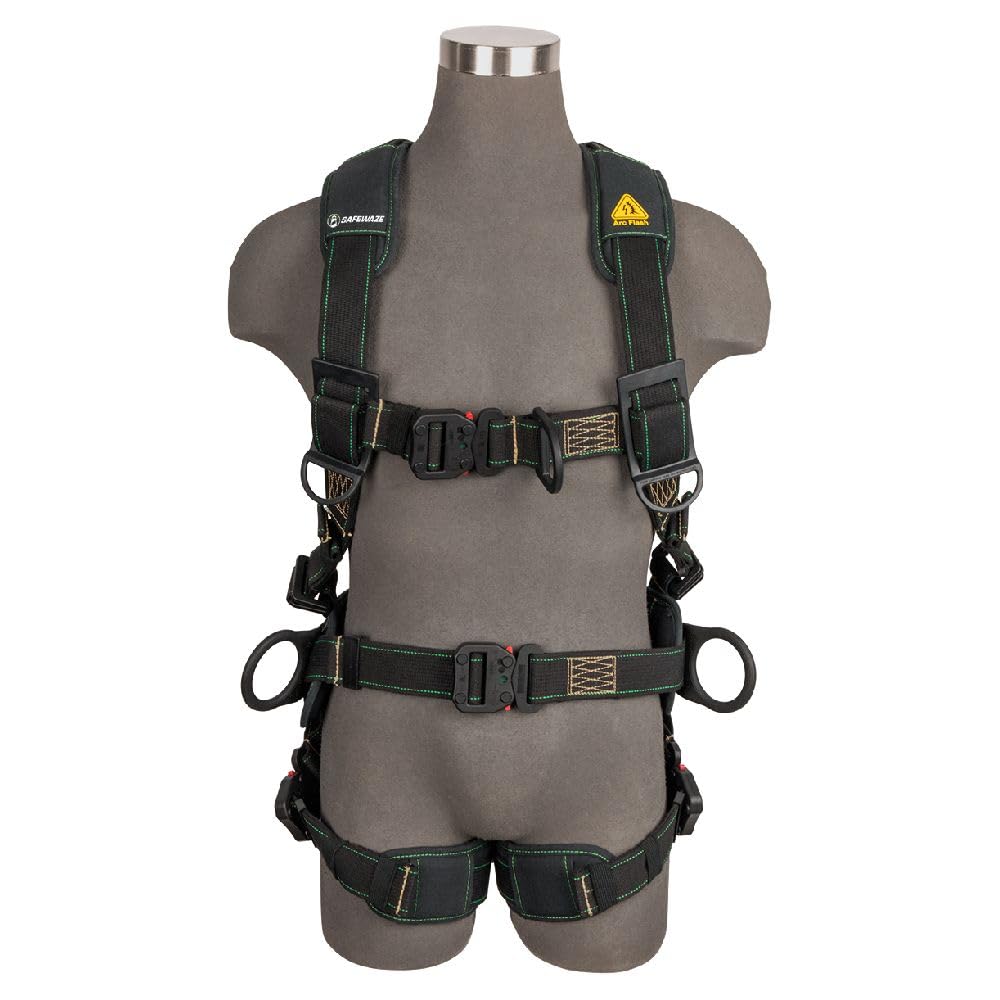 SafeWaze 020-1254 Arc Flash Construction Harness: DE 3D, DE QC Chest, DE FD, DE QC Legs